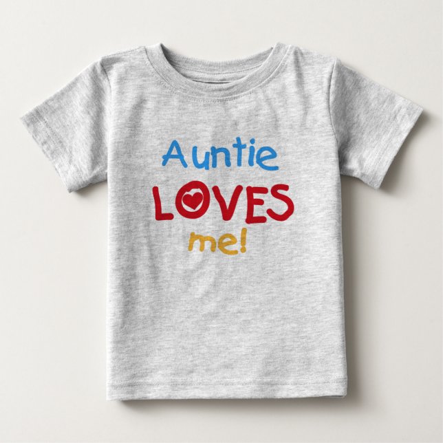 Camiseta Para Bebê Auntie Amor Me (Frente)