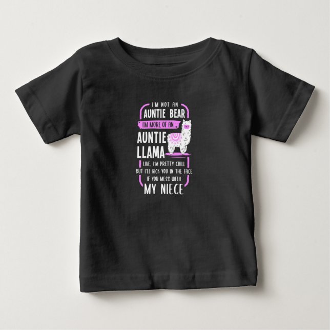 Camiseta Para Bebê Auntie Llama (Frente)