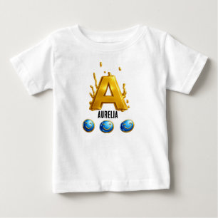 Camiseta Para Bebê AURELIA! Camiseta de bebê adicione seu nome