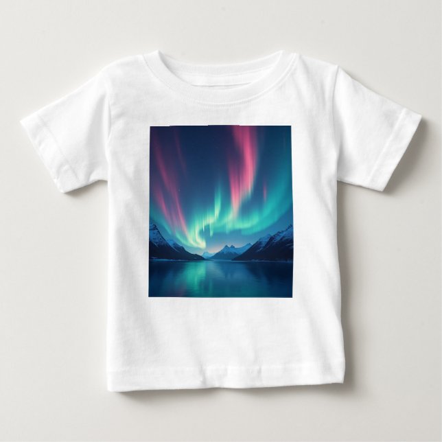 Camiseta Para Bebê Aurora Islandesa (Frente)