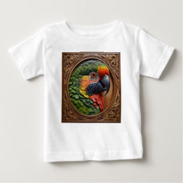 Camiseta Para Bebê Aussie Spirit: Um Lorikeet Empoleirado Em Madeira