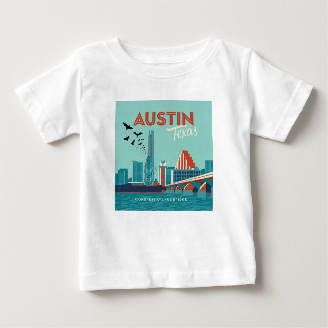 Camiseta Para Bebê Austin, Texas | Ponte Congress Avenue (Frente)