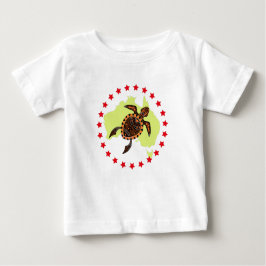 Camiseta Para Bebê Austrália E Tartaruga Marítima Em Círculo De Estre
