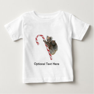 Camiseta Para Bebê Austrália Koala Bears e Candy Cane