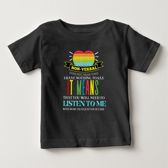 Camiseta Para Bebê Autismo Não-Verbal Consciência Amor T-SHIRT (Frente)