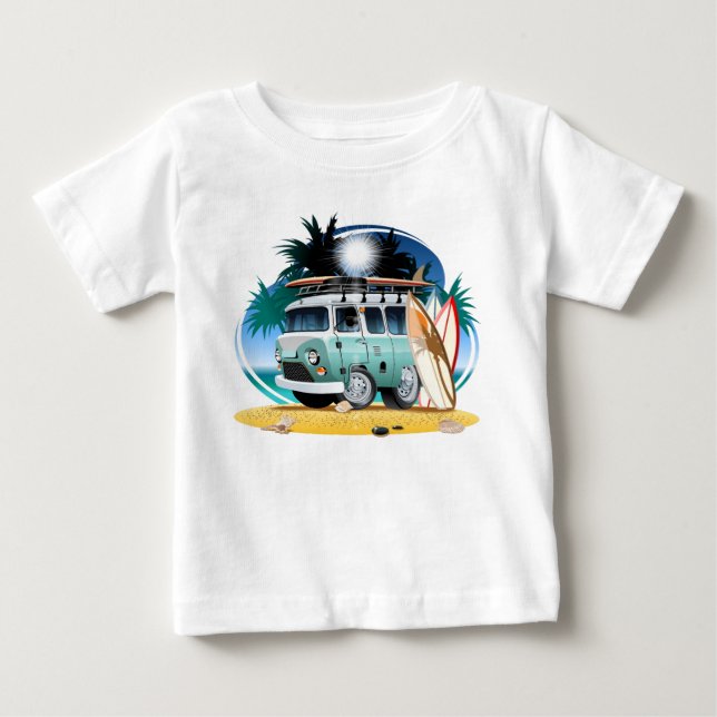 Camiseta Para Bebê Autocarrota de Acampamento (Frente)