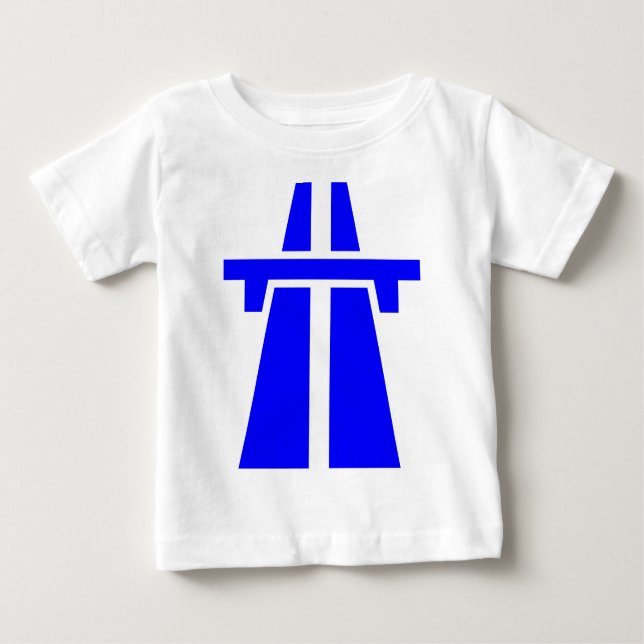 Camiseta Para Bebê Autoestrada, Autobahn - Azul (Frente)
