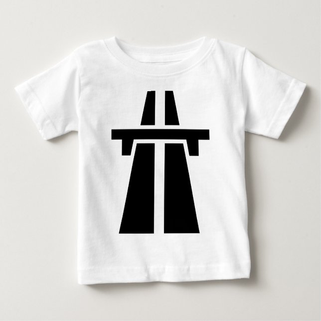 Camiseta Para Bebê Autoestrada, Autobahn - Preto (Frente)