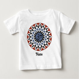 Camiseta Para Bebê Autoria Espiritual Mandala Yoga Om Blue Rust Perso