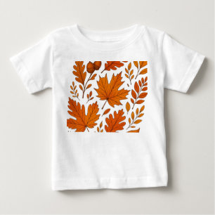 Camiseta Para Bebê Autumn Botanic - Folhas de outono