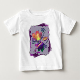 Camiseta Para Bebê Autumn Leaves em Lilac com Roxo
