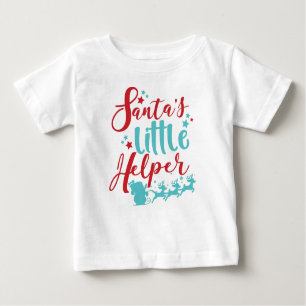 Camiseta Para Bebê Auxiliar De papais noeis, Sleigh, Reindeer, Estrel