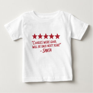 Camiseta Para Bebê Avaliação 5 Estrelas do Papai Noel - Design de Nat