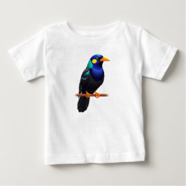 Camiseta Para Bebê Ave Exótica Multicolorida