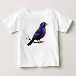 Camiseta Para Bebê Ave Tropical em um Galho