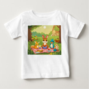 Camiseta Para Bebê "Aventura aguarda: Teia Gráfica das Crianças" "Div