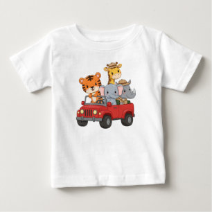 Camiseta Para Bebê Aventura de Amigos Safari