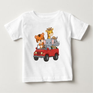 Camiseta Para Bebê Aventura de Amigos Safari
