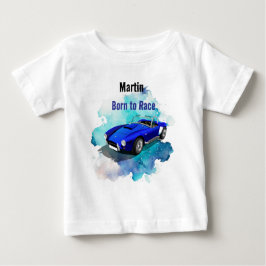 Camiseta Para Bebê Aventura de aniversário H do Clássico Retro Blue S