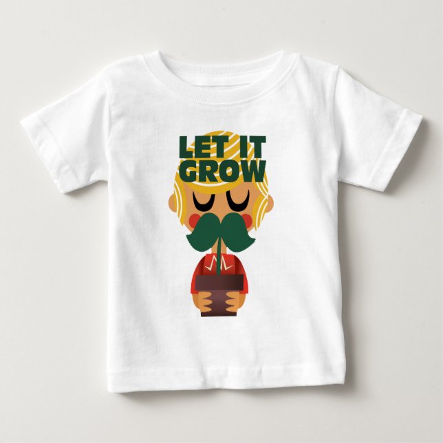 Camiseta Para Bebê Aventura de Crescimento de Bigode (Frente)
