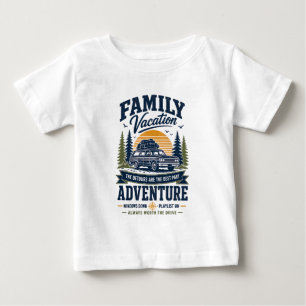 Camiseta Para Bebê Aventura de Férias em Família Design de Viagem Rod