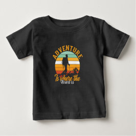 Camiseta Para Bebê Aventura é onde está o coração