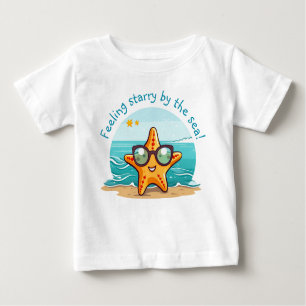 Camiseta Para Bebê Aventura no Mar   Fécula de peixe-espada e óculos