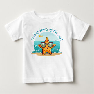 Camiseta Para Bebê Aventura no Mar | Fécula de peixe-espada e óculos