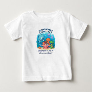Camiseta Para Bebê Aventuras Submarinas: Festa de Chá Mágica do Mar