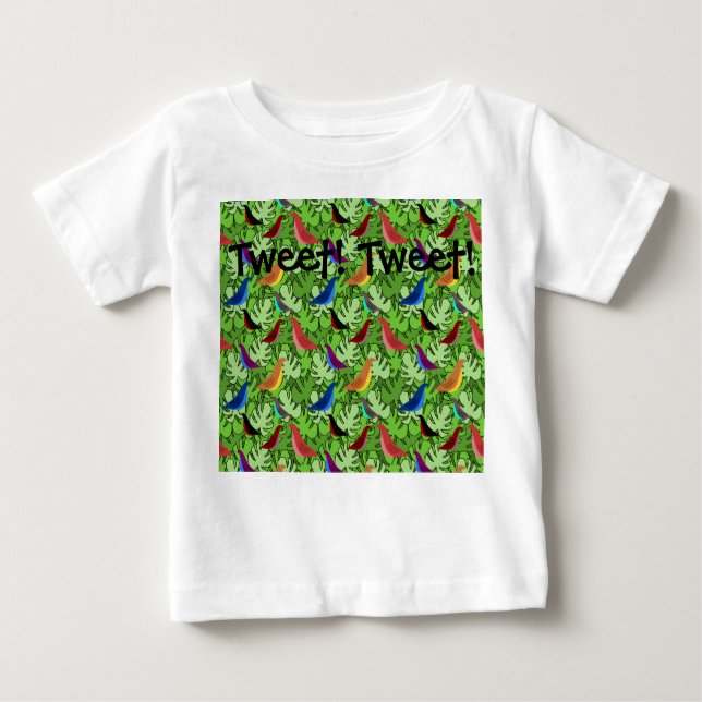 Camiseta Para Bebê Aves, Aves, Aves (Frente)