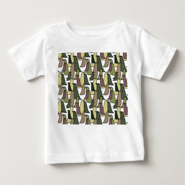 Camiseta Para Bebê Aves de Camuflagem (Frente)