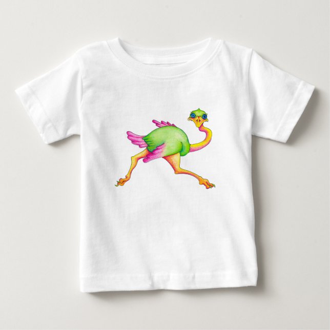Camiseta Para Bebê Avestruz incomum (Frente)