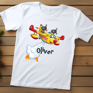 Camiseta Para Bebê Avião Bombardeiro de Água Fofo - Avião de Bombeiro