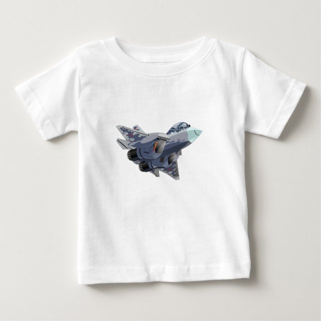Camiseta Para Bebê Avião de animação (Frente)