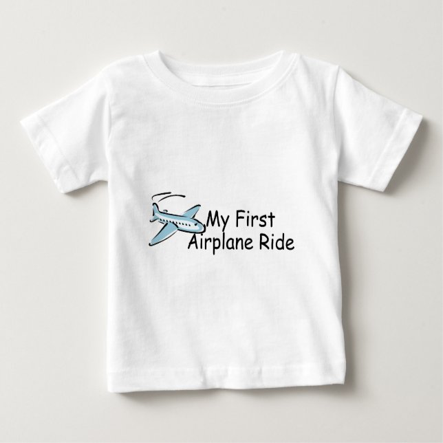 Camiseta Para Bebê Avião meu primeiro passeio do avião (Frente)