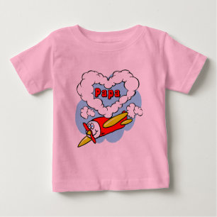 Camiseta Para Bebê Avião Papá Kids