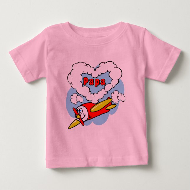 Camiseta Para Bebê Avião Papá Kids (Frente)