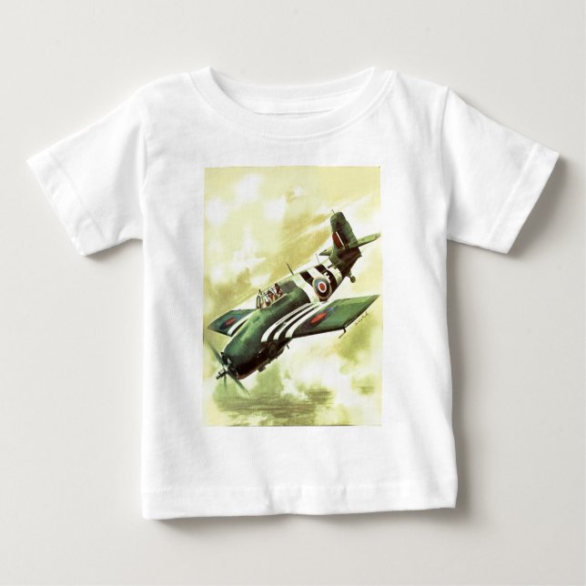 Camiseta Para Bebê Avião Vintage (Frente)