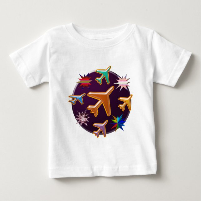 Camiseta Para Bebê Aviões (Frente)