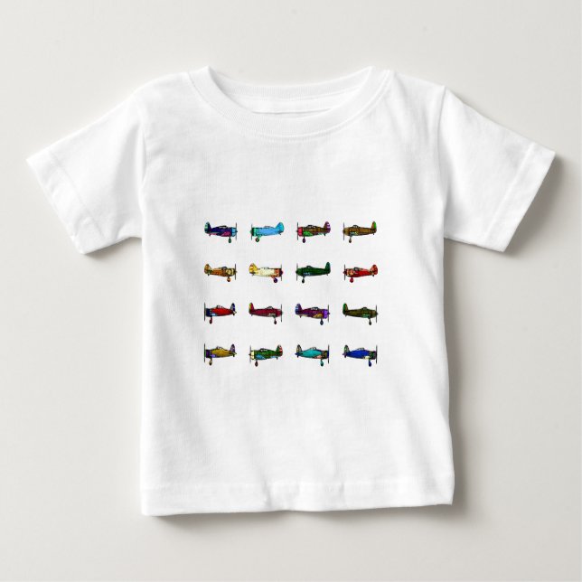 Camiseta Para Bebê aviões (Frente)