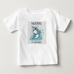 Camiseta Para Bebê Aviso Estou com Dentes a Nascer Roupa Divertida pa