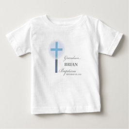 Camiseta Para Bebê Avô Baptism Blue Lace Personalizado