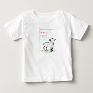 Camiseta Para Bebê Avô Baptism Lâmpada Rosa Personalizada