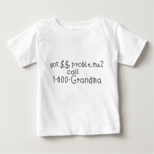 Camiseta Para Bebê Avó da chamada dos problemas do dinheiro