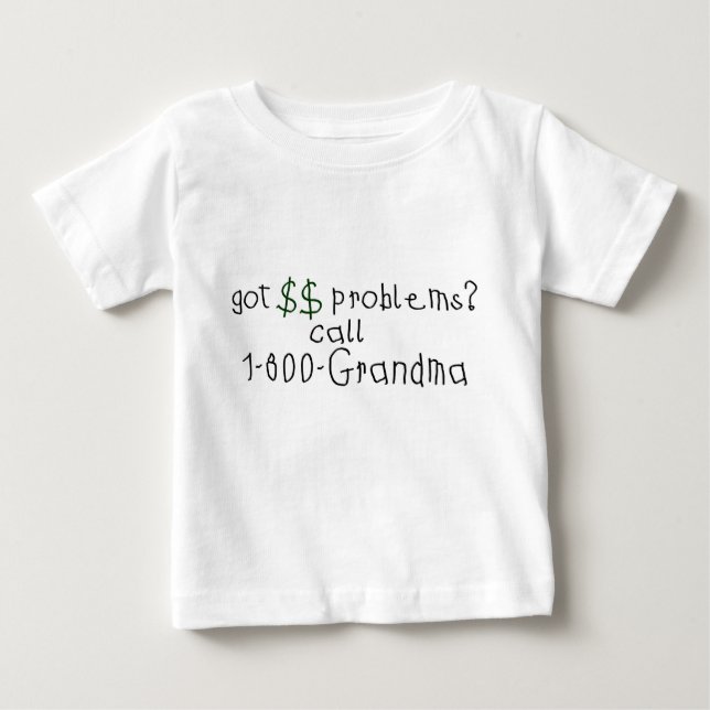 Camiseta Para Bebê Avó da chamada dos problemas do dinheiro (Frente)