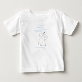 Camiseta Para Bebê Avô de batismo personalizado com o bebê azul