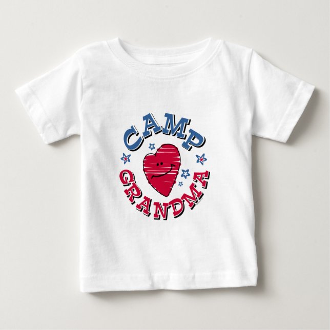 Camiseta Para Bebê Avó do acampamento (Frente)