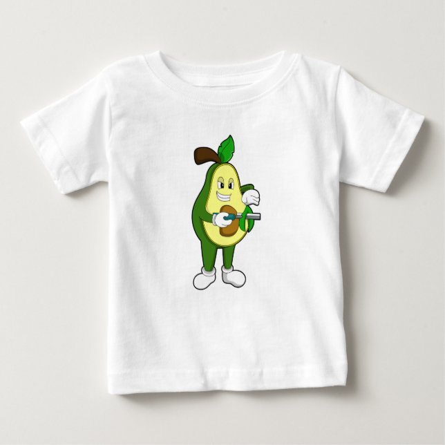 Camiseta Para Bebê Avocado como cabeleireiro com Razor (Frente)