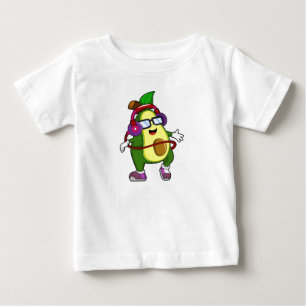 Camiseta Para Bebê Avocado em Música com Fone de Ouvido