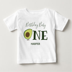 Camiseta Para Bebê Avocado Um Primeiro Aniversário de 1rua